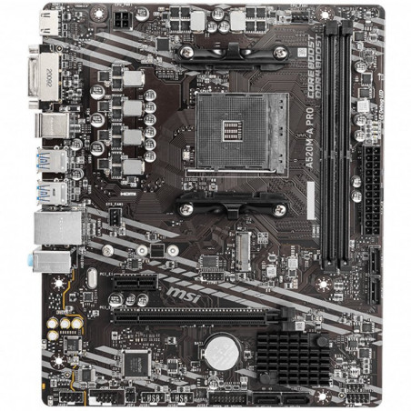 MSI Main Board Desktop A520M-A PRO (A520, AM4, 2xDDR4, 1x PCI-E 3.0 x16 slot,1x M.2 slot,4x USB 3.2 Gen1,2x USB 2.0,1x HDMI,1x D