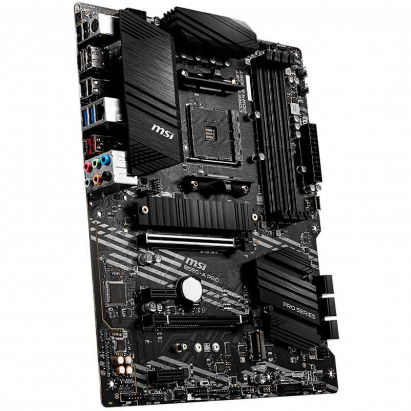 MSI B550-A PRO,ATX, Socket AM4,AMD B550 Chipset,4 DIMMs,Dual Channel DDR4 up to 4400+(OC)MHz,1x PCIe 4.0/3.0 x16 slot,2x M.2 slo