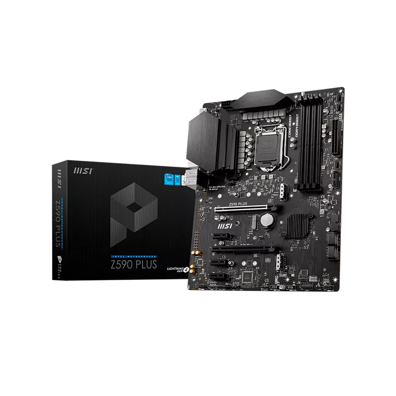 MSI Z590 PLUS, ATX, Socket 1200, Dual Channel DDR4 5333(OC)MHz, 2x PCIe x16 slots, 2x M.2 slots, 1x HDMI, 1x DP, 5x USB 3.2, 2x 