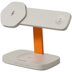 CANYON Wireless Charging Station Hexagon 310 3in1 LightGrey/Orange - 2