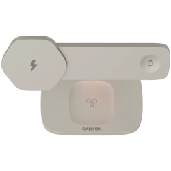 CANYON Wireless Charging Station Hexagon 310 3in1 LightGrey/Orange - 3