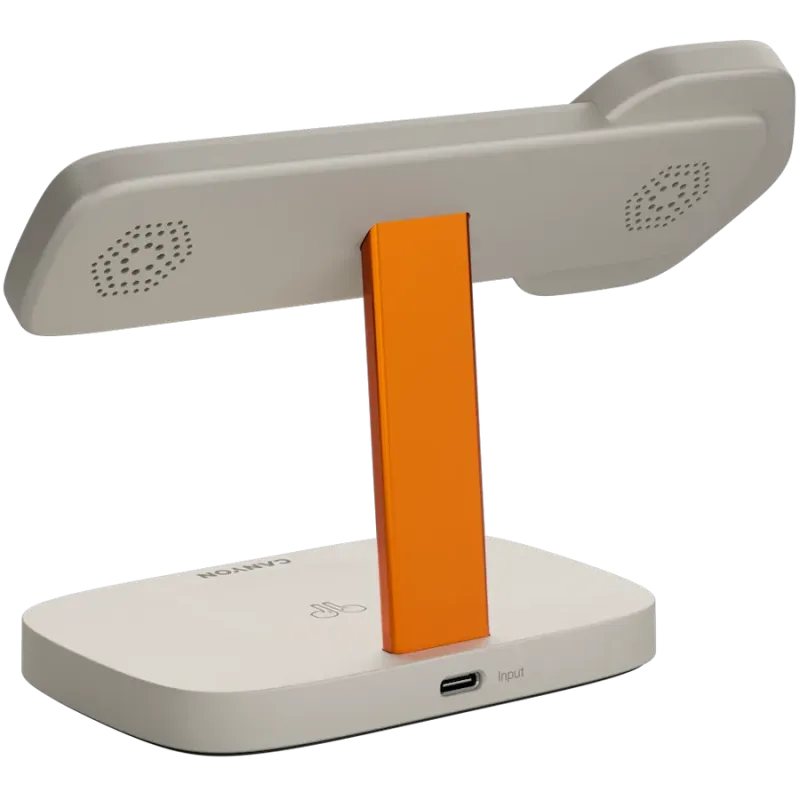 CANYON Wireless Charging Station Hexagon 310 3in1 LightGrey/Orange - 1