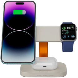 CANYON Wireless Charging Station Hexagon 310 3in1 LightGrey/Orange - 5