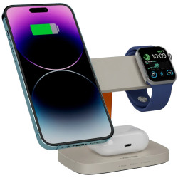 CANYON Wireless Charging Station Hexagon 310 3in1 LightGrey/Orange - 7