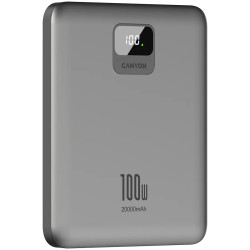 CANYON power bank PB-2008 LED FLAT 20000 mAh PD100W QC3.0 Dark Grey - 5