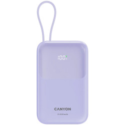 CANYON power bank OnPower 101 built-in cable 10000 mAh PD22.5W Purple - 1