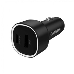 CANYON car charger OnDrive 48 PD 48W USB-A+USB-C Black - 1