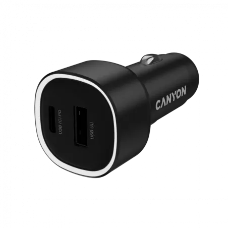 CANYON car charger OnDrive 48 PD 48W USB-A+USB-C Black - 1