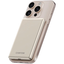 CANYON power bank OnPower 505 slim Magnetic 5000 mAh PD20W Beige - 6