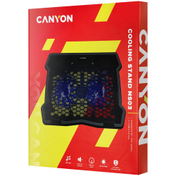 CANYON NS03, Cooling stand dual-fan with 2x2.0 USB hub, support up to 10”-15.6” laptop, ABS plastic and iron, Fans dimension:125