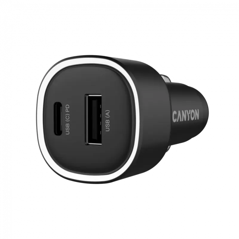 CANYON car charger OnDrive 85 PD 85W USB-A+USB-C Black - 1