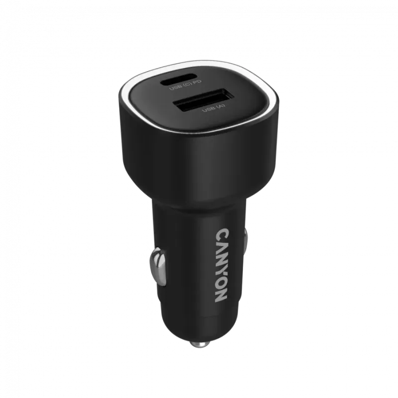 CANYON car charger OnDrive 85 PD 85W USB-A+USB-C Black - 1