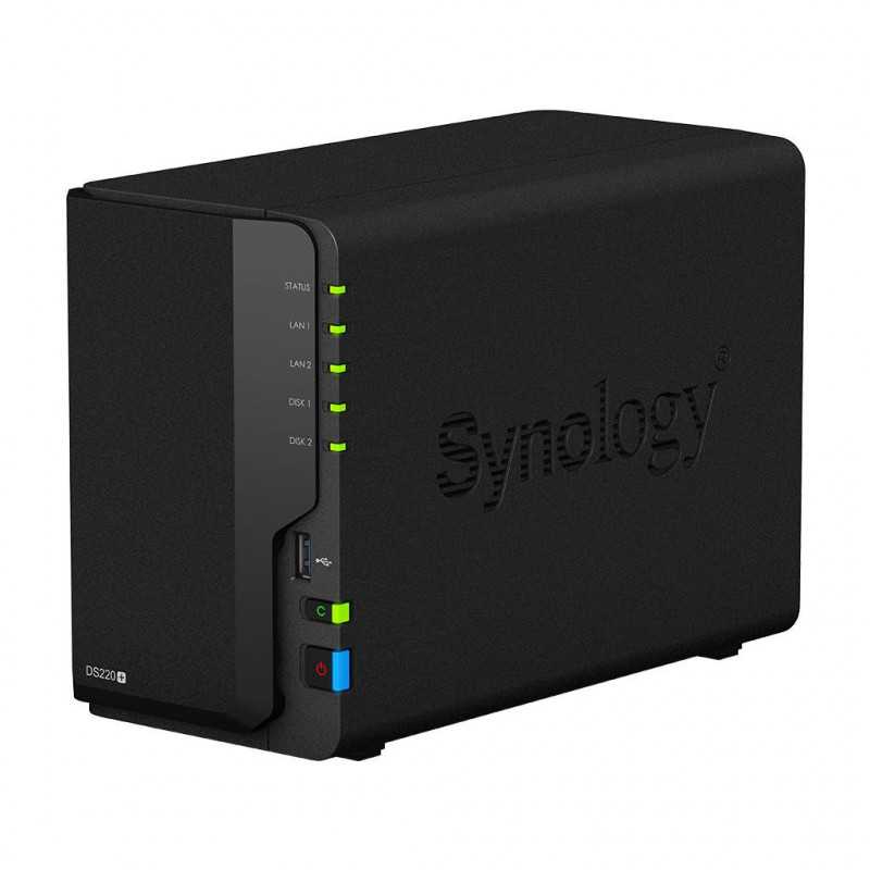 Мрежов сторидж Synology DS220+, за 2 диска, до 32TB, 2GHz, 2GB, Гигабит, USB3.0 - 1