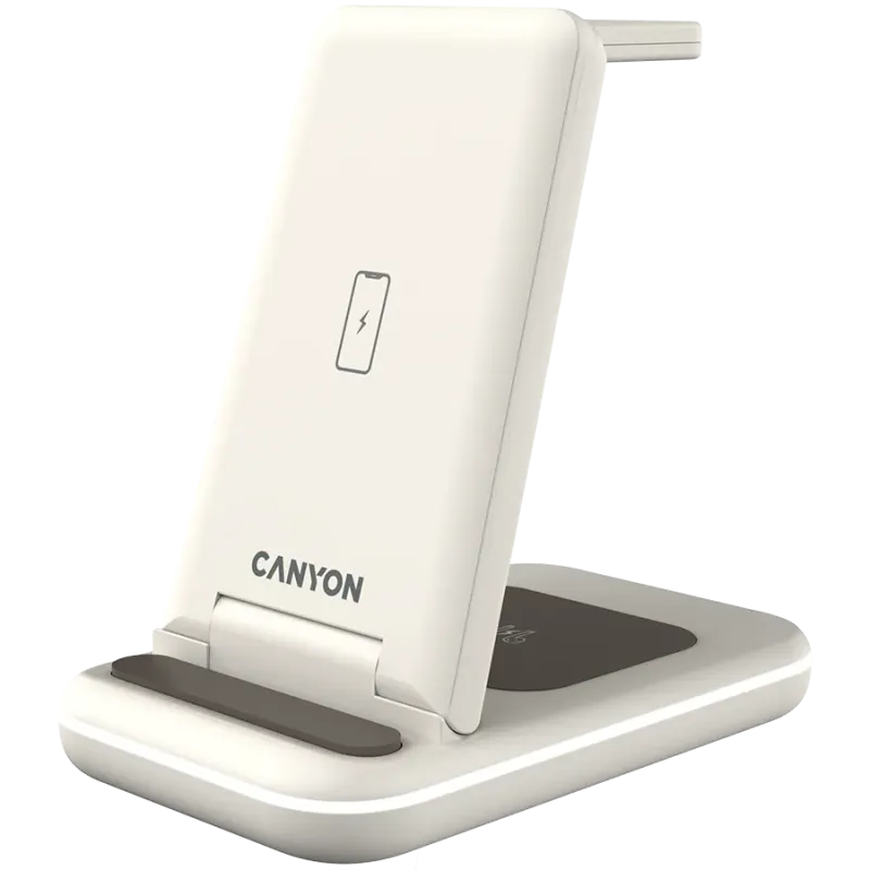 CANYON wireless charger WS-304 15W 3in1 Cosmic Latte - 1