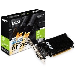 MSI Video Card NVidia GeForce GT 710, 2048MB DDR3, 64-bit, 12.8 GB/s, 1600 Mbps Effective Memory Speed, 954 MHz Clock, PCI Expre