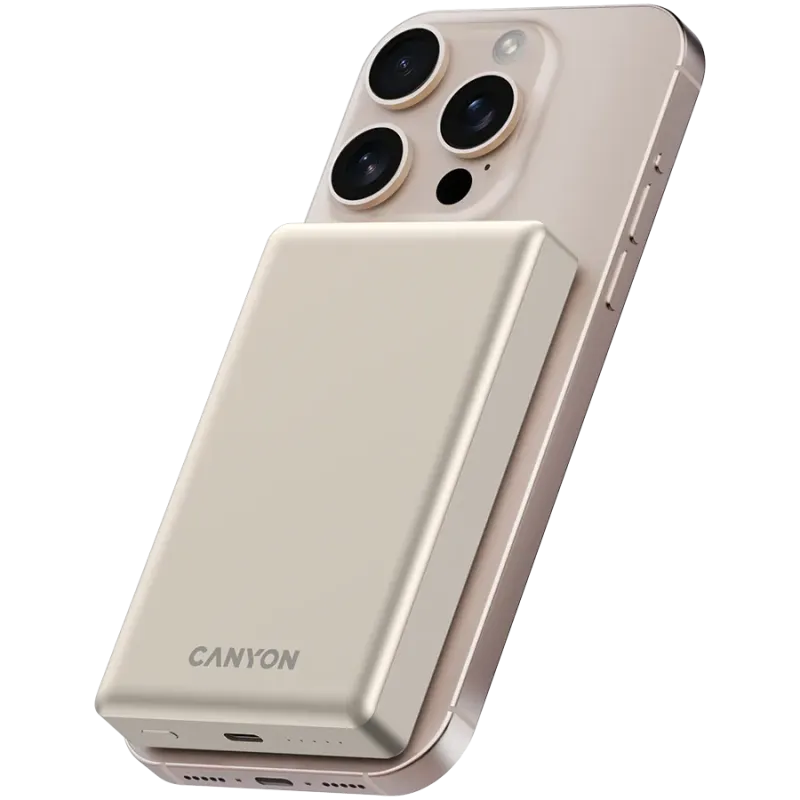 CANYON power bank OnPower 510 slim Magnetic 10000 mAh PD20W Beige - 1