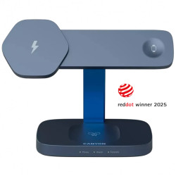 CANYON Wireless Charging Station Hexagon 310 3in1 DarkGrey/Blue - 1
