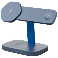CANYON Wireless Charging Station Hexagon 310 3in1 DarkGrey/Blue - 2