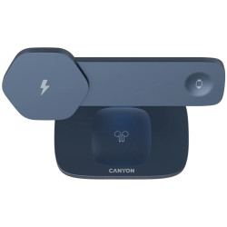 CANYON Wireless Charging Station Hexagon 310 3in1 DarkGrey/Blue - 3
