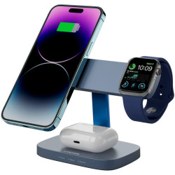 CANYON Wireless Charging Station Hexagon 310 3in1 DarkGrey/Blue - 6