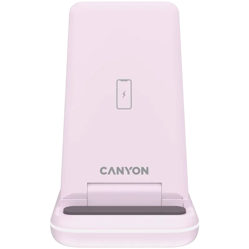 CANYON wireless charger WS-304 15W 3in1 Iced Pink - 1