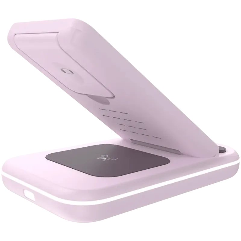 CANYON wireless charger WS-304 15W 3in1 Iced Pink - 1