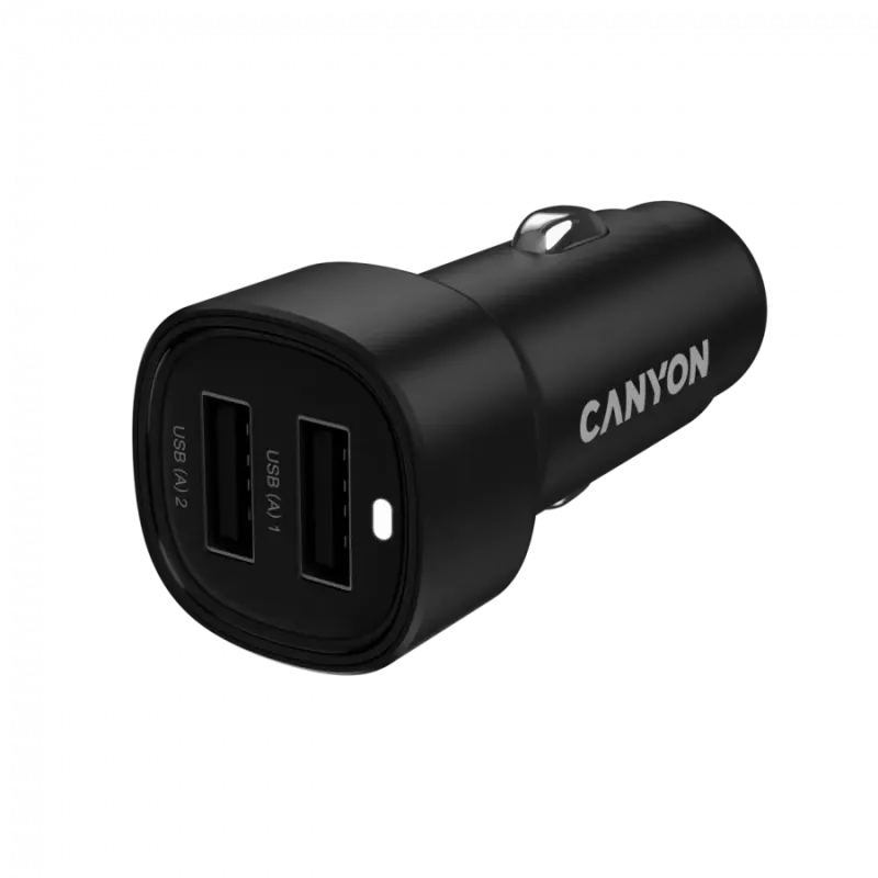 CANYON car charger OnDrive 24 24W 2xUSB-A Black - 1