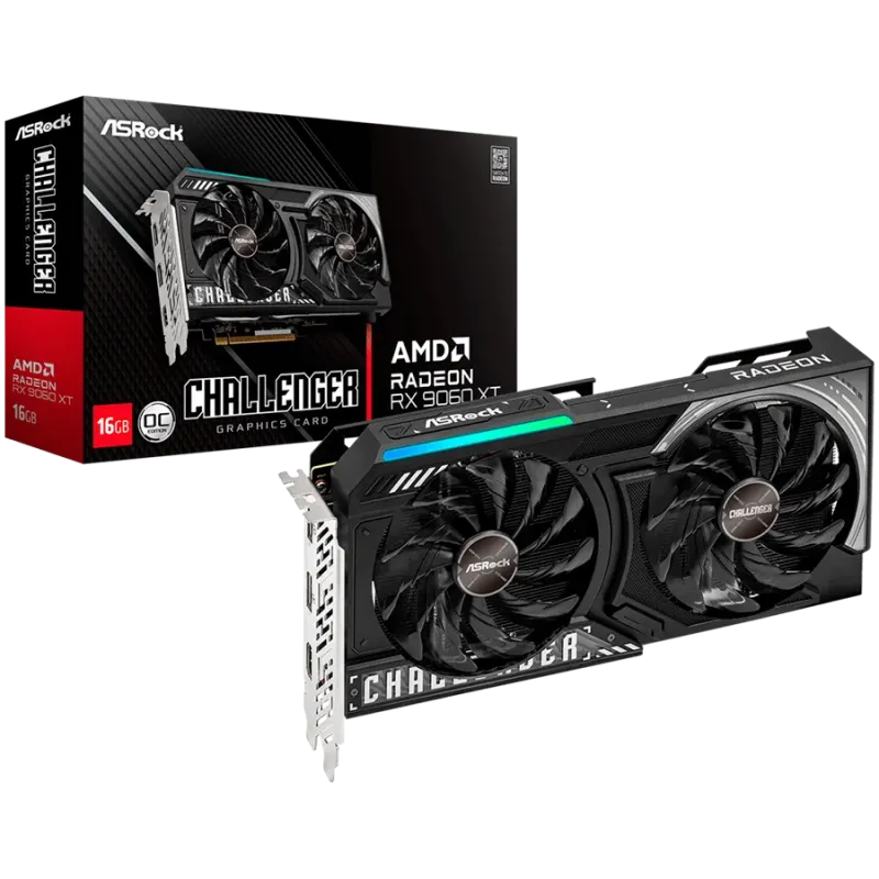 ASROCK Video Card AMD Radeon RX 9060 XT Challenger 16GB GDDR6 128-bit HDMI 2x DP - 1