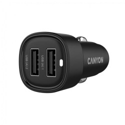 CANYON car charger OnDrive 24 24W 2xUSB-A Black - 2