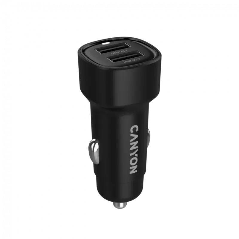 CANYON car charger OnDrive 24 24W 2xUSB-A Black - 1