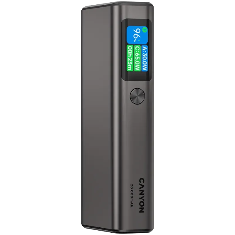 CANYON power bank OnPower 230 TFT 20000 mAh PD130W Dark Grey - 1