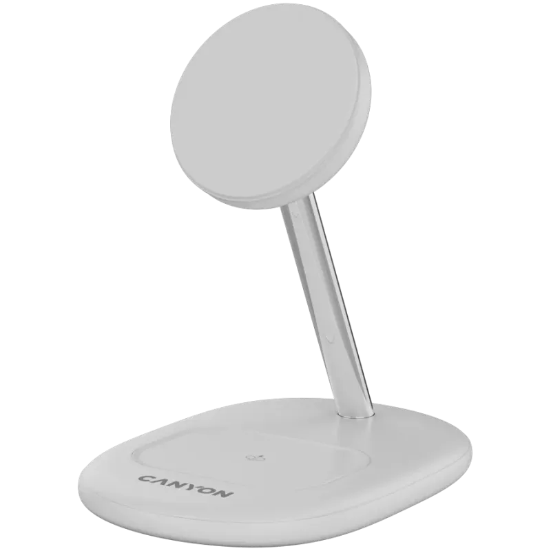 CANYON wireless charger WCS-205 15W Qi2 2in1 White - 1