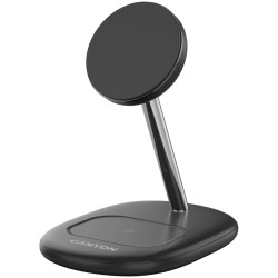 CANYON wireless charger WCS-205 15W Qi2 2in1 Black - 1