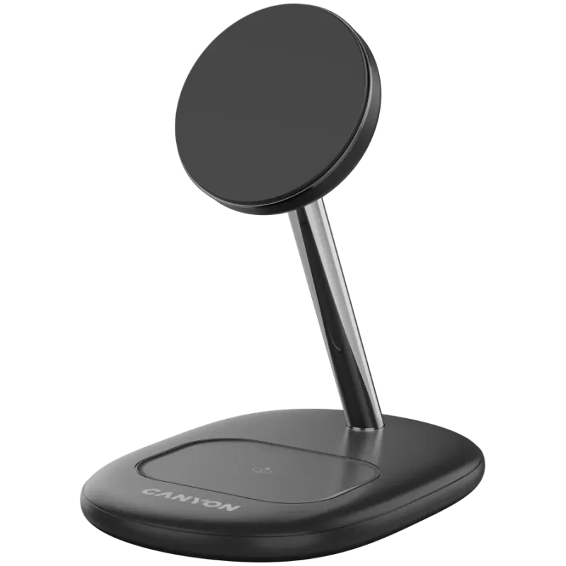 CANYON wireless charger WCS-205 15W Qi2 2in1 Black - 1
