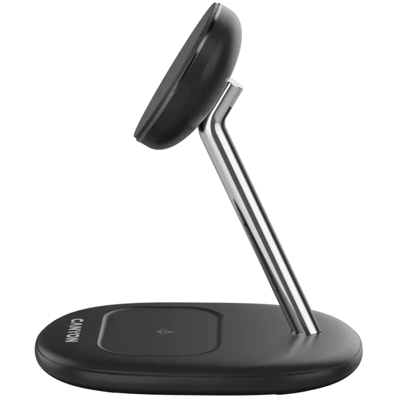 CANYON wireless charger WCS-205 15W Qi2 2in1 Black - 1
