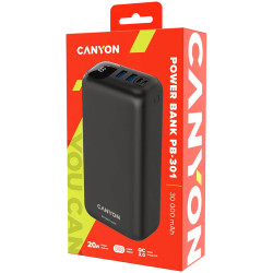 CANYON power bank PB-301 LED 30000 mAh PD 20W QC 3.0 Black - 4