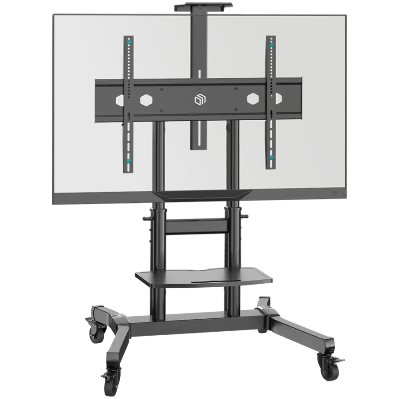 ONKRON Mobile TV Stand Rolling TV Cart for 50"-90" Screens up to 90 kg, Black - 1