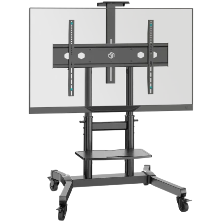 ONKRON Mobile TV Stand Rolling TV Cart for 50"-90" Screens up to 90 kg, Black - 1