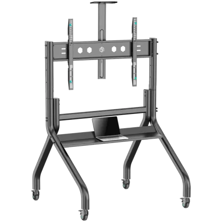 ONKRON Mobile TV stand with bracket 60"-120" Screens up to 150 kg, Black - 1