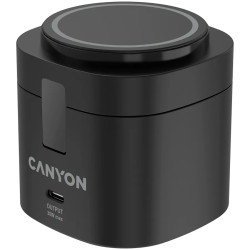 Canyon 4 in 1 Wireless Charging Stand, 30W max, Size: 70x70x70.3mm, weight: 414g, with 65W charger and 1M cable, black - 1