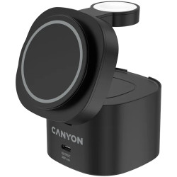 Canyon 4 in 1 Wireless Charging Stand, 30W max, Size: 70x70x70.3mm, weight: 414g, with 65W charger and 1M cable, black - 2