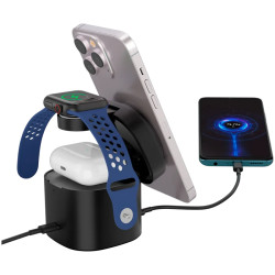 Canyon 4 in 1 Wireless Charging Stand, 30W max, Size: 70x70x70.3mm, weight: 414g, with 65W charger and 1M cable, black - 4