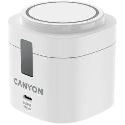 Canyon 4 in 1 Wireless Charging Stand, 30W max, Size: 70x70x70.3mm, weight: 414g, with 65W charger and 1M cable, white - 1