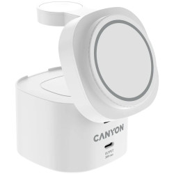 Canyon 4 in 1 Wireless Charging Stand, 30W max, Size: 70x70x70.3mm, weight: 414g, with 65W charger and 1M cable, white - 3