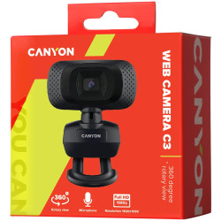 CANYON webcam C3 HD 720p Black - 2