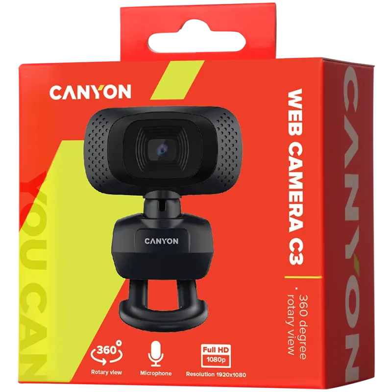 CANYON webcam C3 HD 720p Black - 1