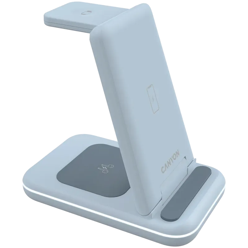 CANYON wireless charger WS-304 15W 3in1 Blue - 1