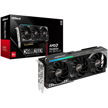 ASROCK Video Card AMD Radeon RX 9070 XT Challenger 16GB GDDR6 256-bit, 1x HDMI, 3x DP, 2x 8-pin PWR connector, PCIe 5.0 x16, rec