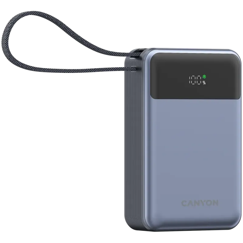 CANYON power bank OnPower 600 built-in cable 20000 mAh PD65W Dark Grey - 1