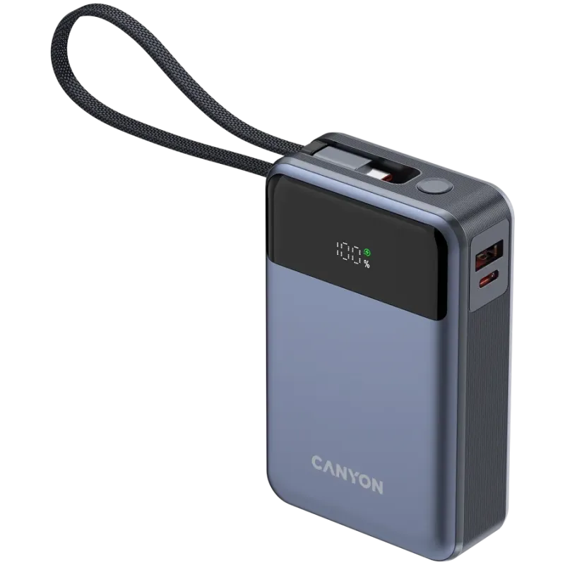 CANYON power bank OnPower 600 built-in cable 20000 mAh PD65W Dark Grey - 1